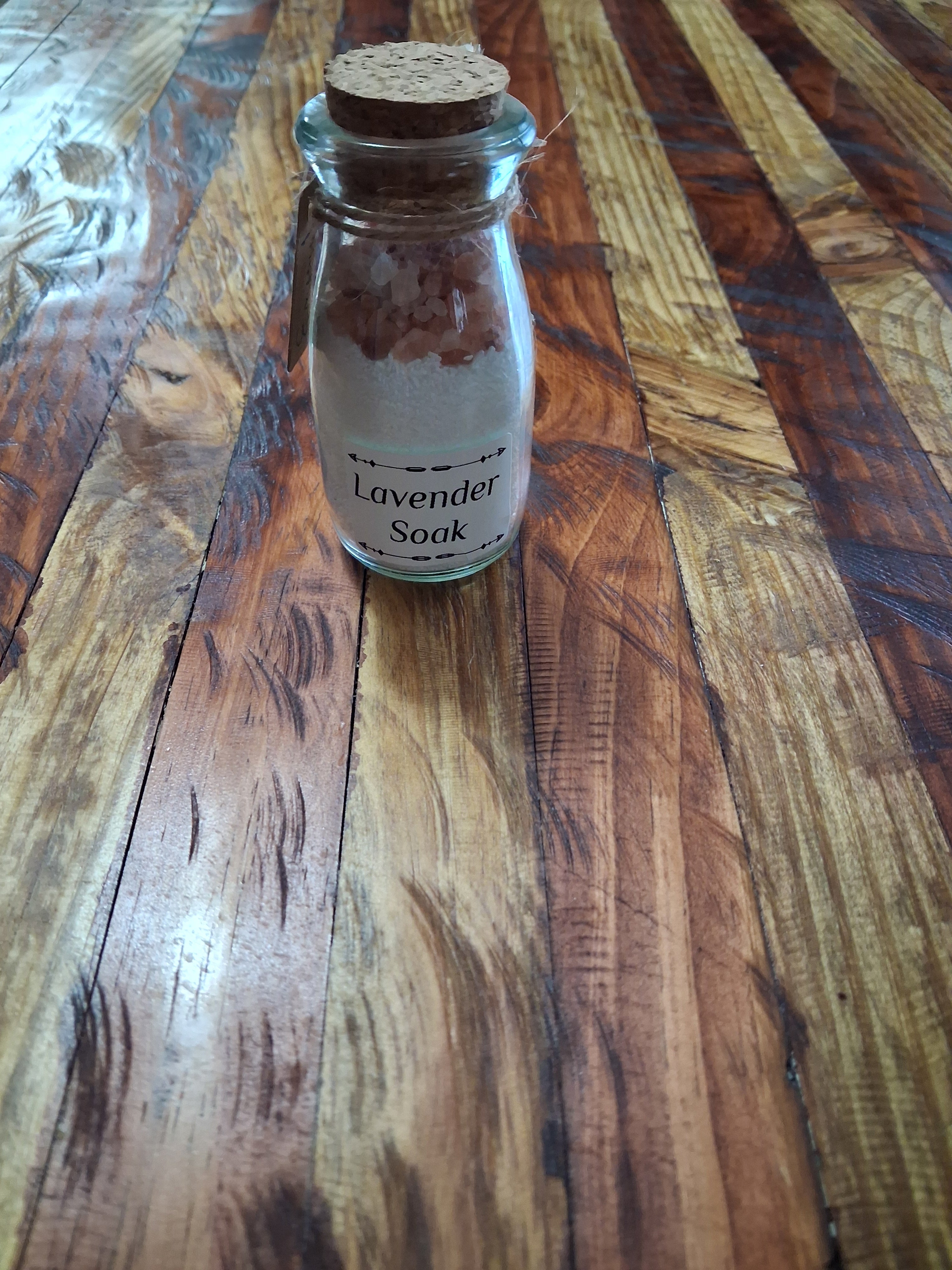 Lavender Soak 4oz in glass cork bottle