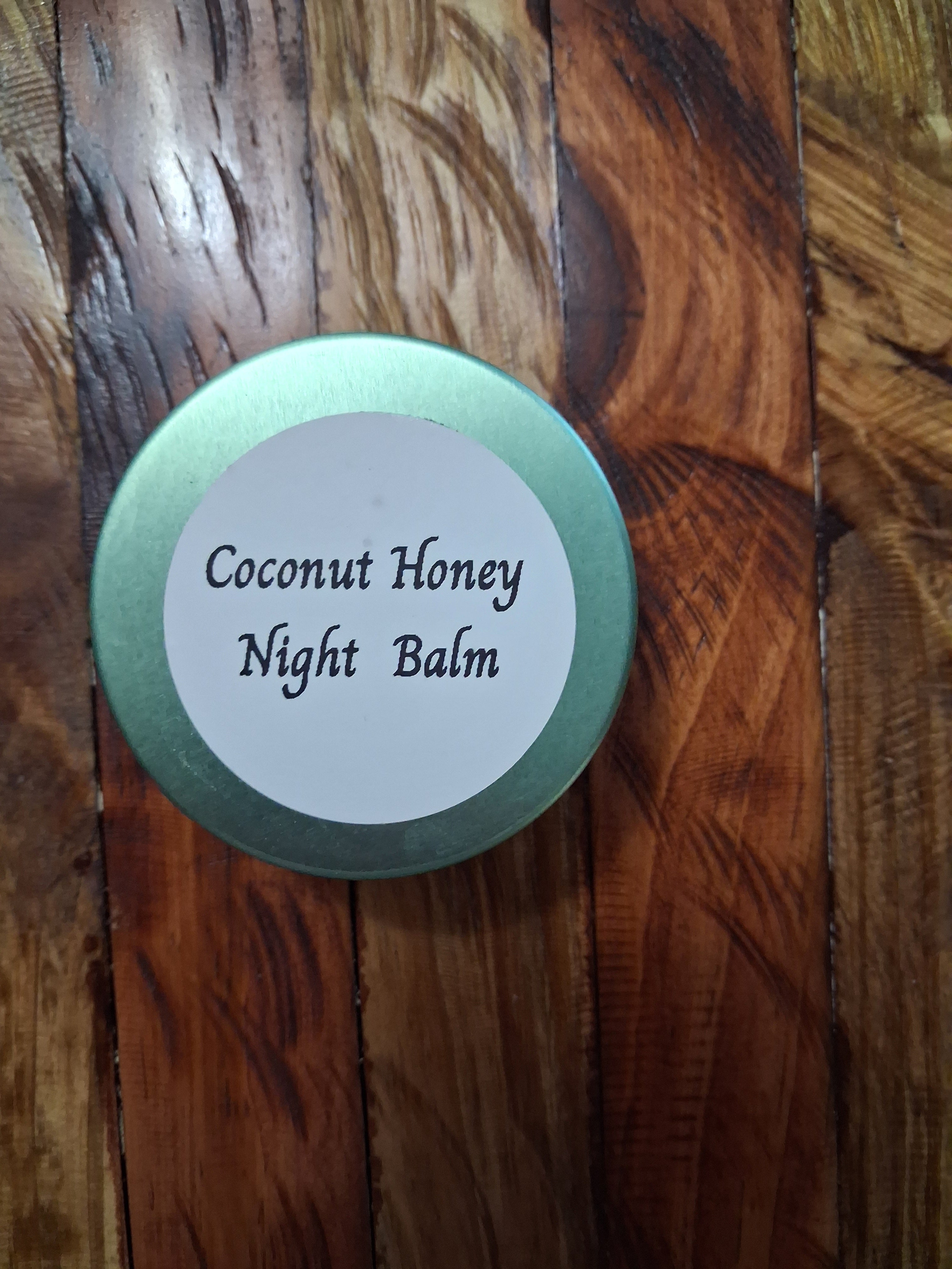 Coconut Honey Night Balm Fragrance Free 3oz in mint green metal tin